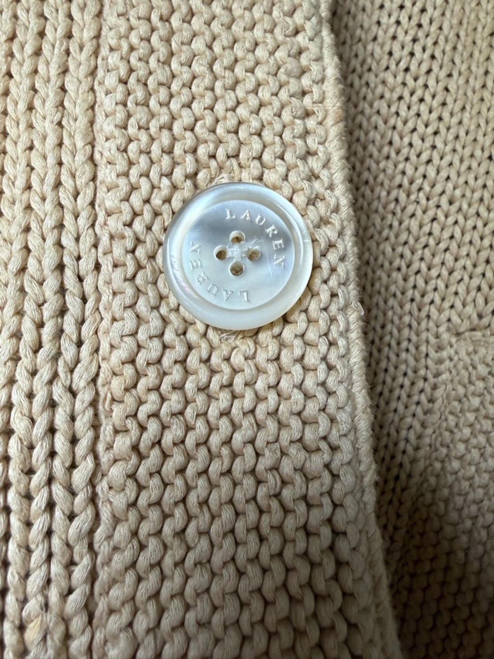 Ralph Lauren “Canyon Tan” Collared Button Knit Cardigan - Picture 4 of 10